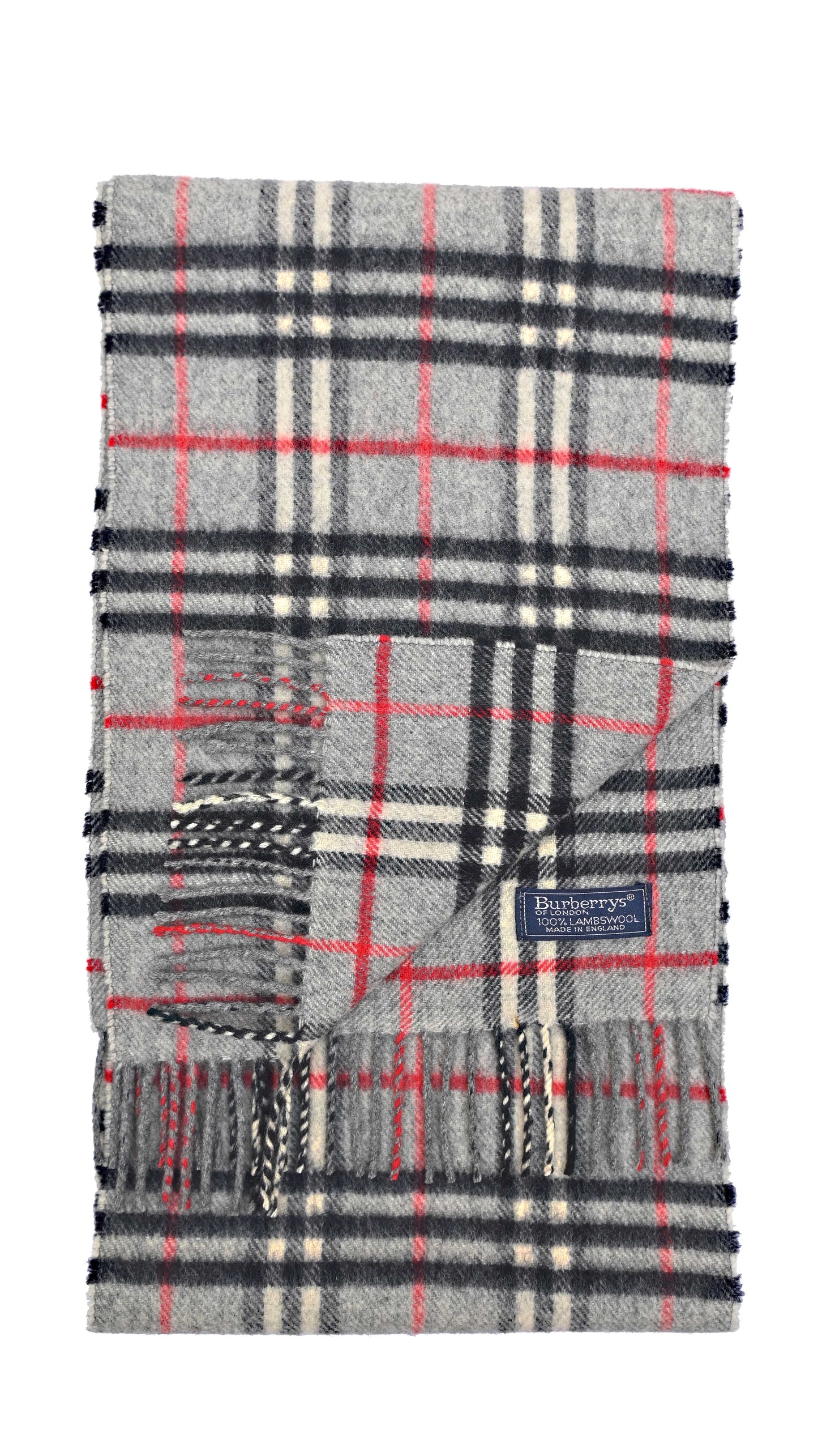 Luxury Vintage Burberry Scarf – Nova Check, Grey