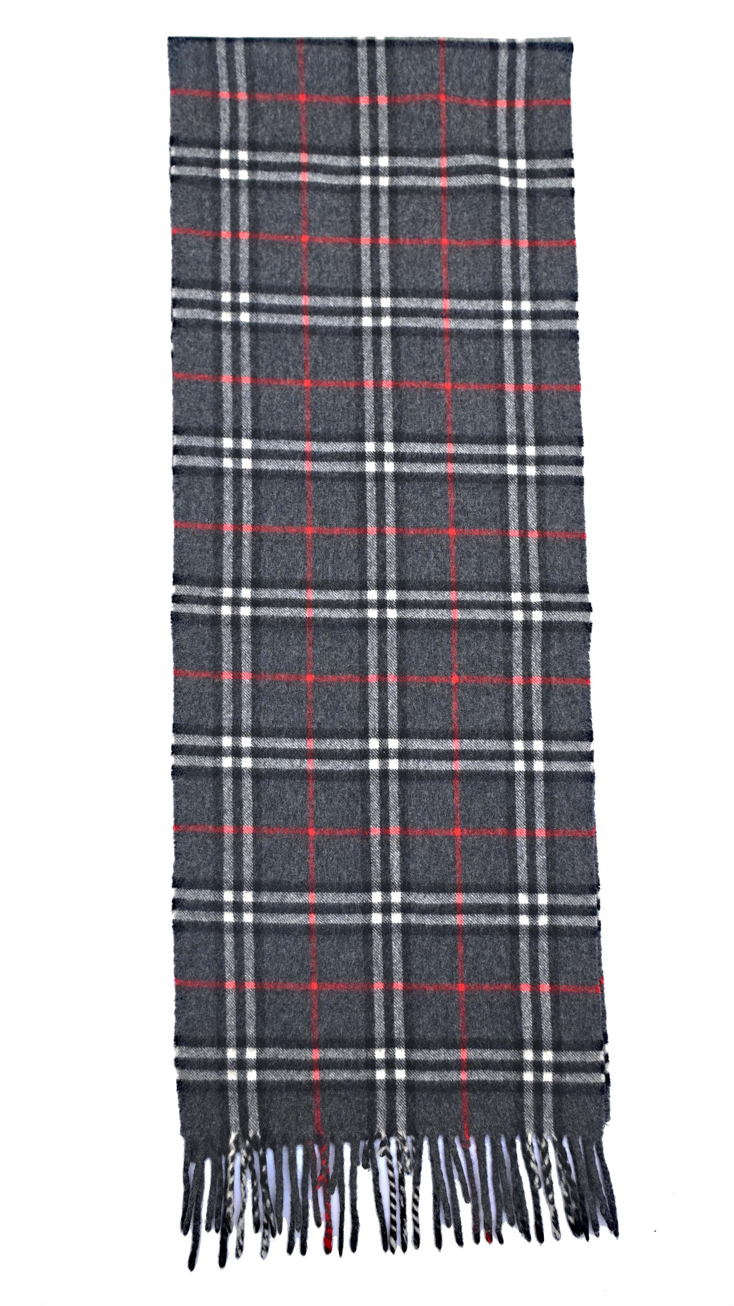 Luxury Vintage Burberry Scarf – Nova Check, Dark Grey