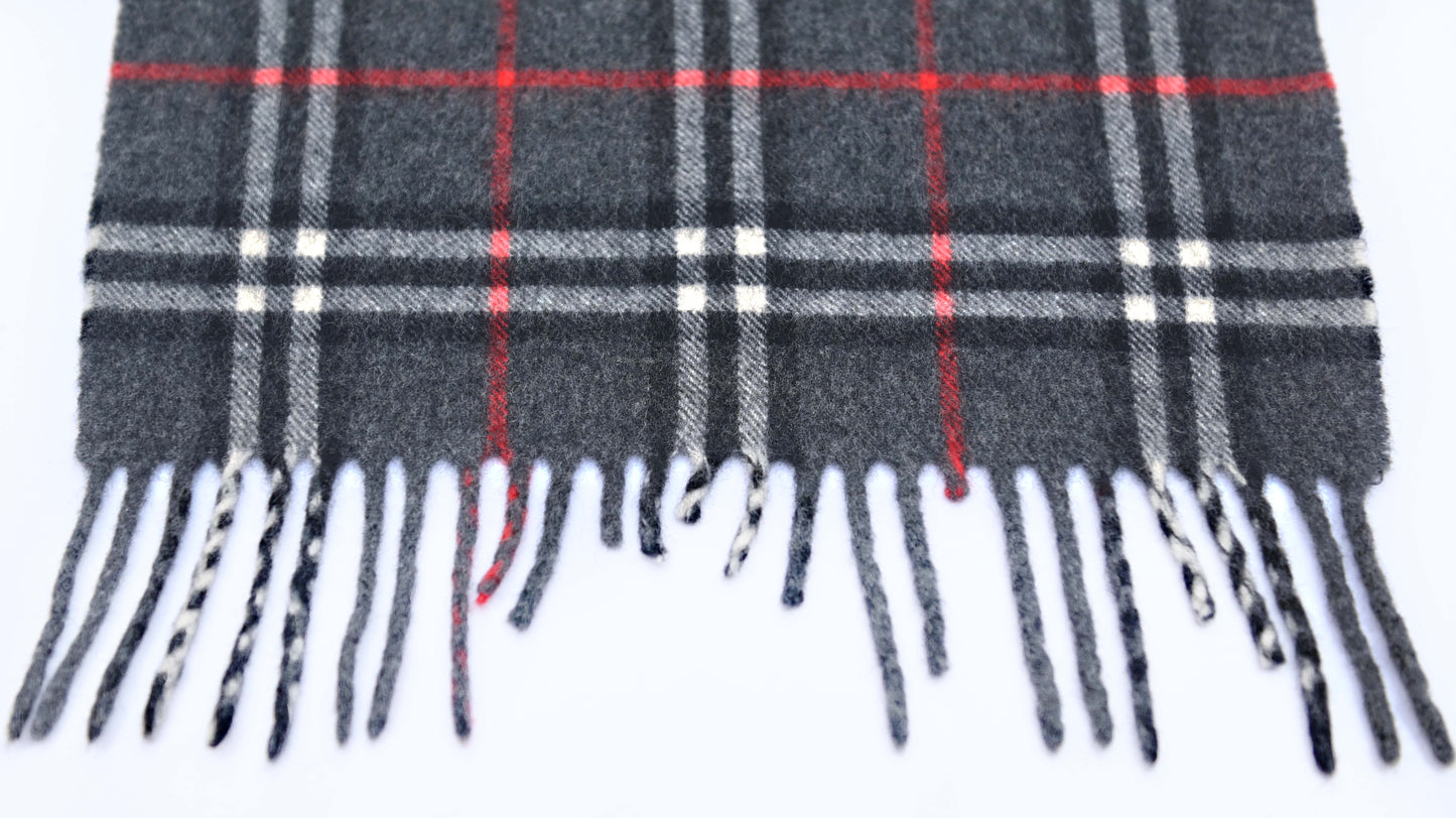 Luxury Vintage Burberry Scarf – Nova Check, Dark Grey