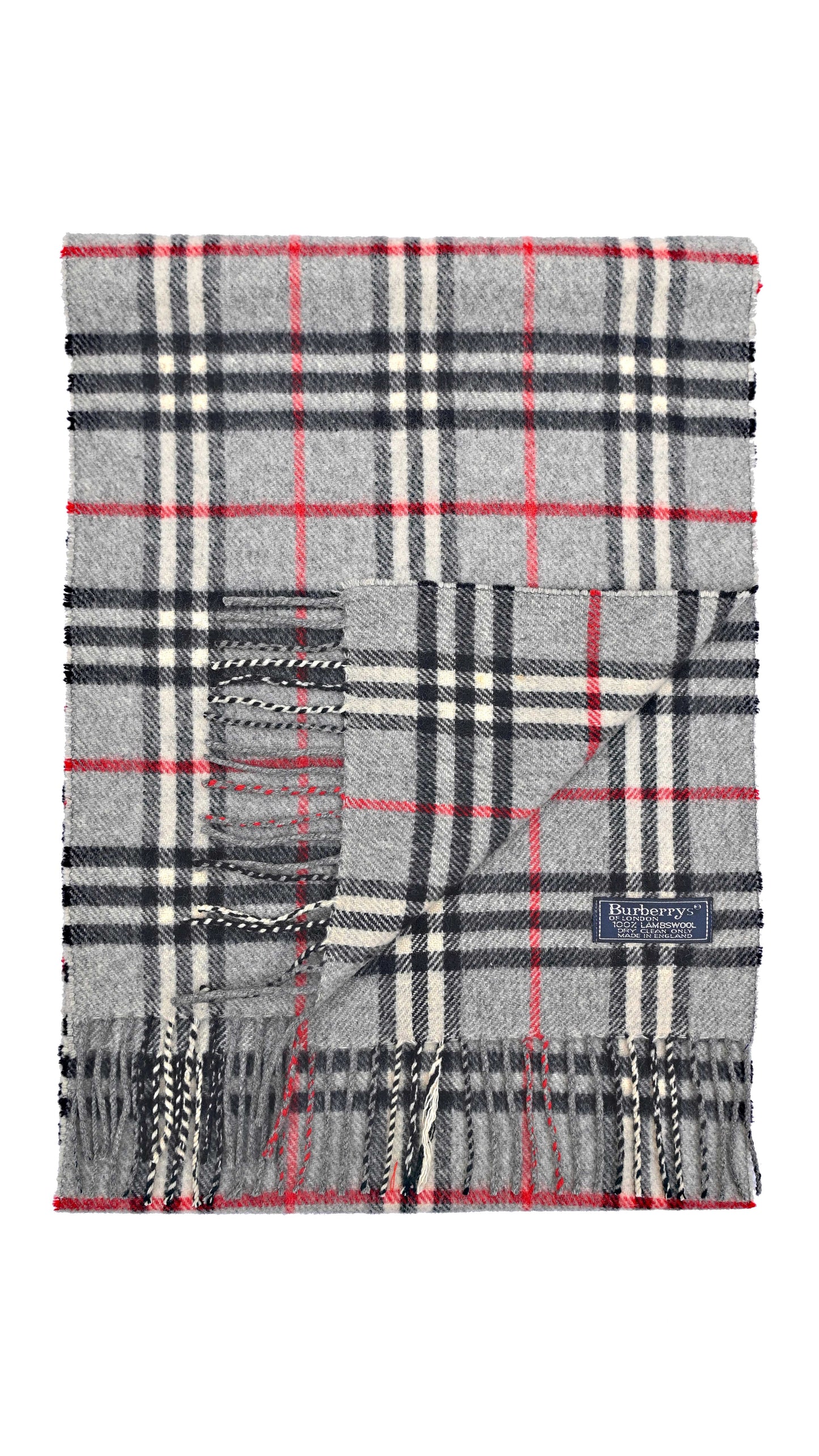 Luxury Vintage Burberry Scarf – Nova Check, Grey