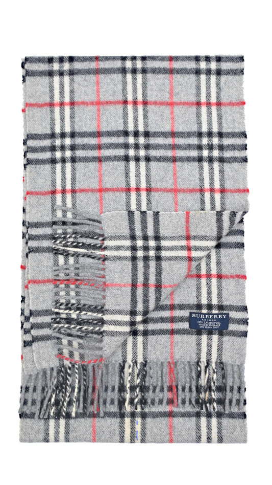 Luxury Vintage Burberry Scarf – Nova Check, Grey