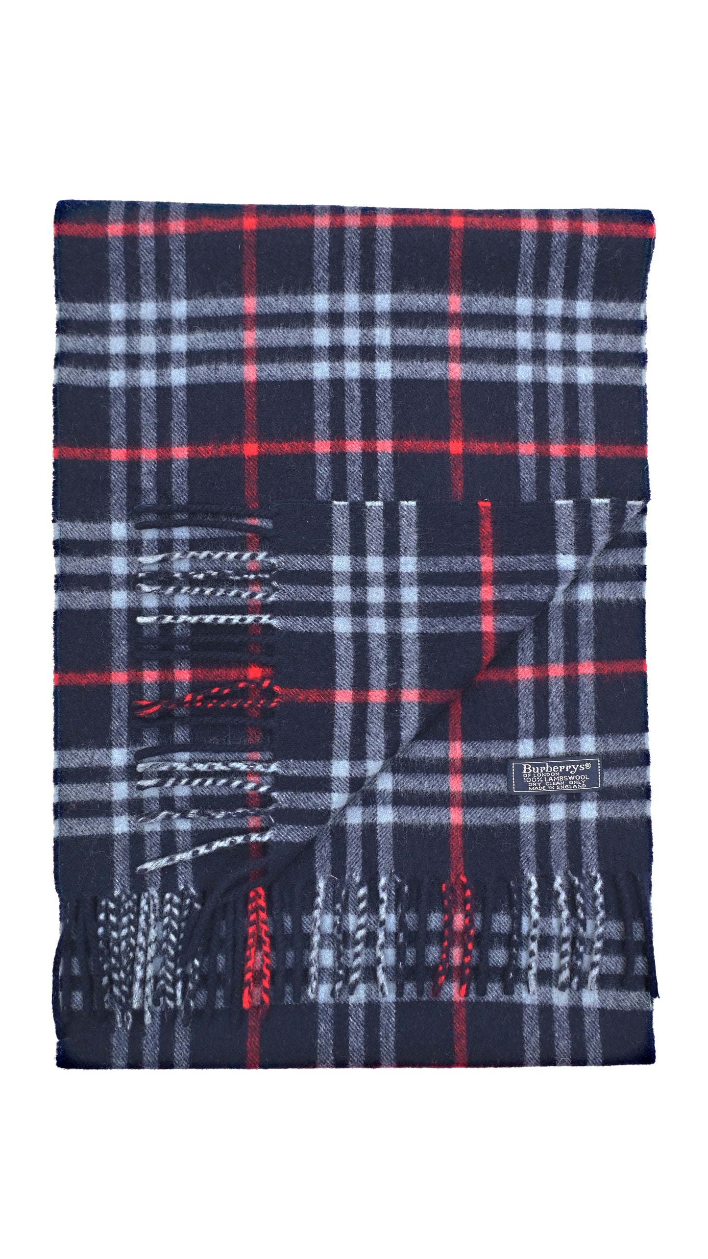 Luxury Vintage Burberry Scarf – Nova Check, Navy Blue