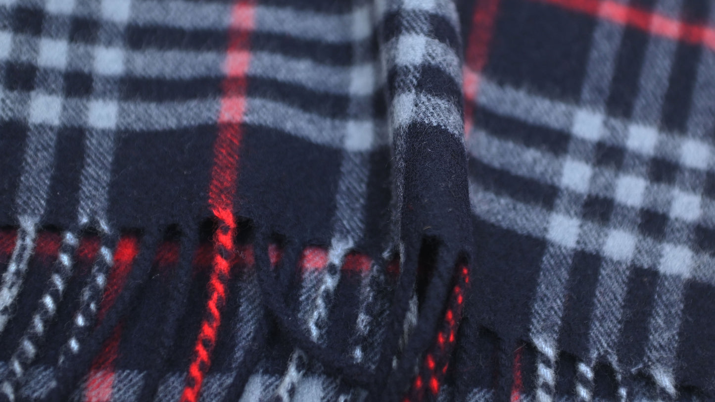 Luxury Vintage Burberry Scarf – Nova Check, Navy Blue