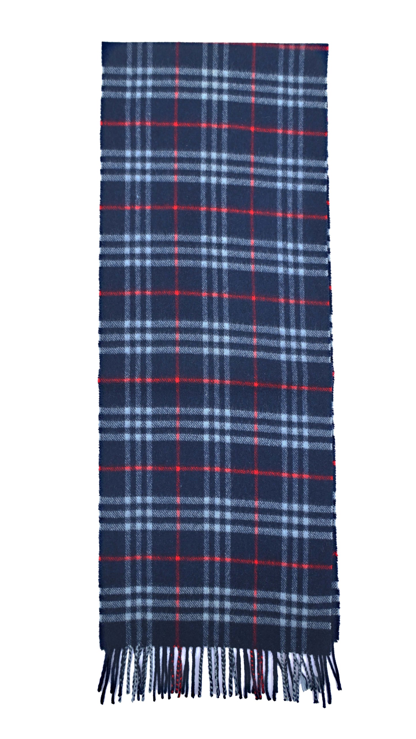 Luxury Vintage Burberry Scarf – Nova Check, Navy Blue