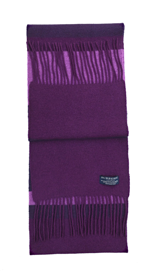 Luxury Vintage Burberry Scarf – Striped, Purple