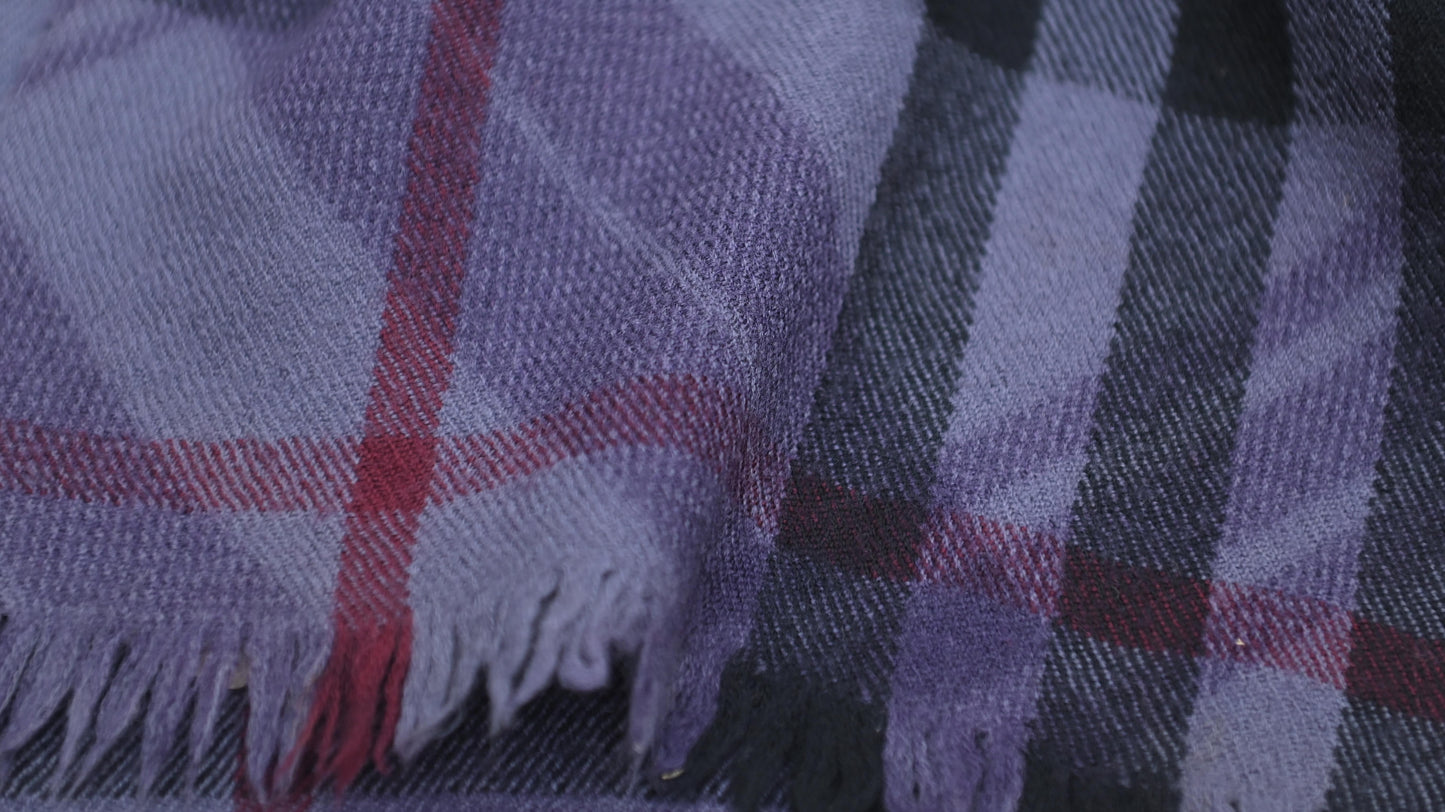 Luxury Vintage Burberry Scarf – Nova Check, Purple